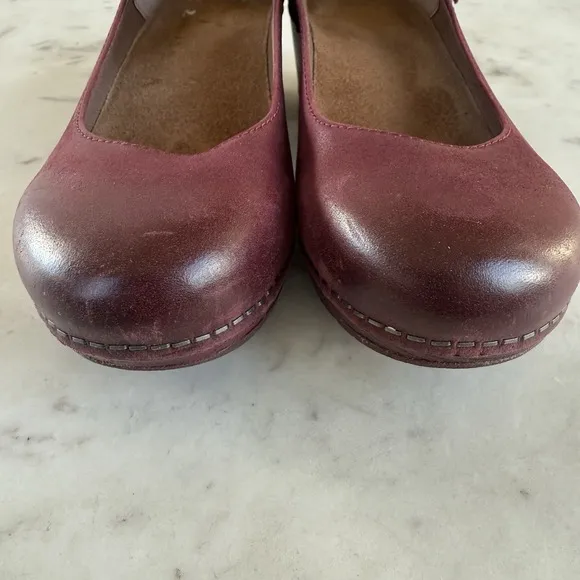 Dansko Marla Mary Jane Shoes Women Ruby Red Leather Size EU 39 US 8.5