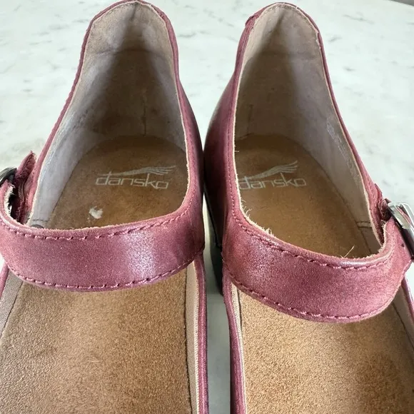 Dansko Marla Mary Jane Shoes Women Ruby Red Leather Size EU 39 US 8.5