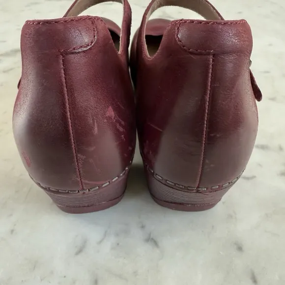Dansko Marla Mary Jane Shoes Women Ruby Red Leather Size EU 39 US 8.5