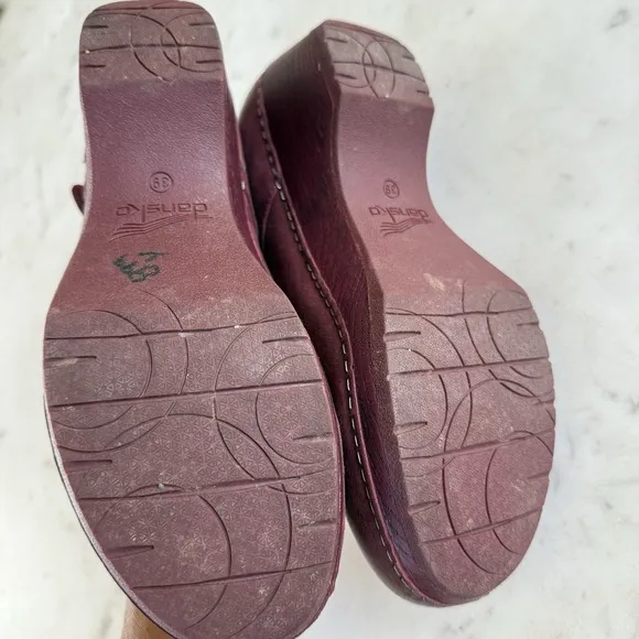 Dansko Marla Mary Jane Shoes Women Ruby Red Leather Size EU 39 US 8.5