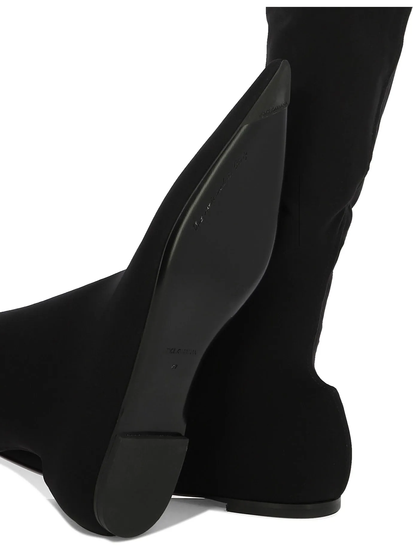 DOLCE & GABBANA Stretch T-Shirt Over-the-Knee Boots