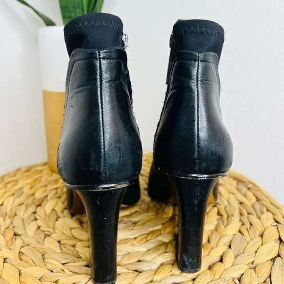 Donald J. Pliner ankle boot Vaughn Black Leather point toe Chelsea reptile
