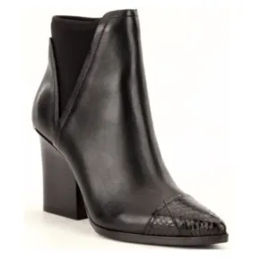 Donald J. Pliner ankle boot Vaughn Black Leather point toe Chelsea reptile