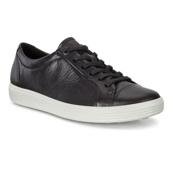 ECCO Sneaker Women's Size US 11-11.5 EU 42 Soft 7 Stitch Black Leather