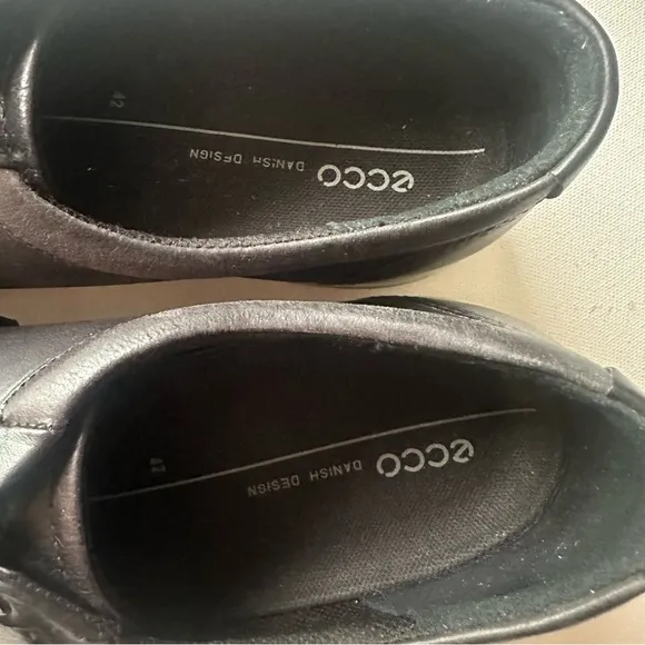 ECCO Sneaker Women's Size US 11-11.5 EU 42 Soft 7 Stitch Black Leather