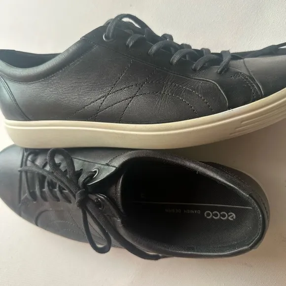 ECCO Sneaker Women's Size US 11-11.5 EU 42 Soft 7 Stitch Black Leather