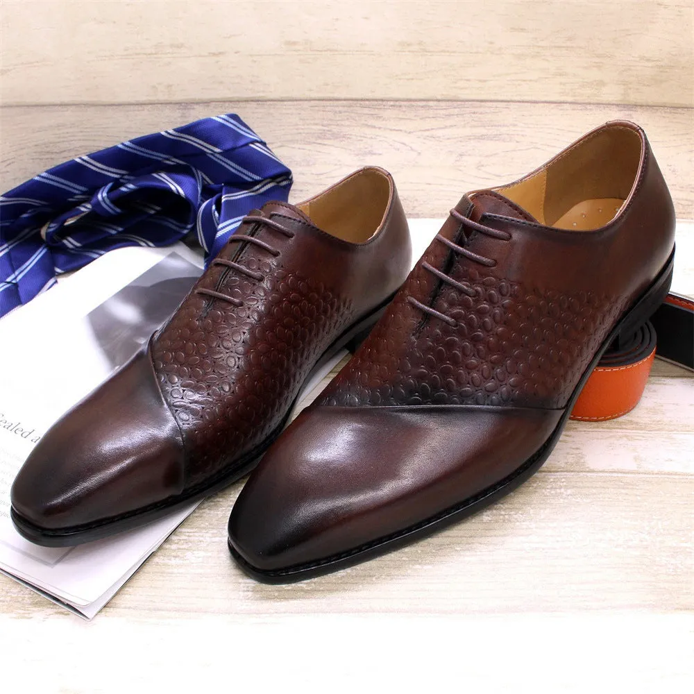 Embrace summer style with British-inspired men's business dress shoes adorned with spots.