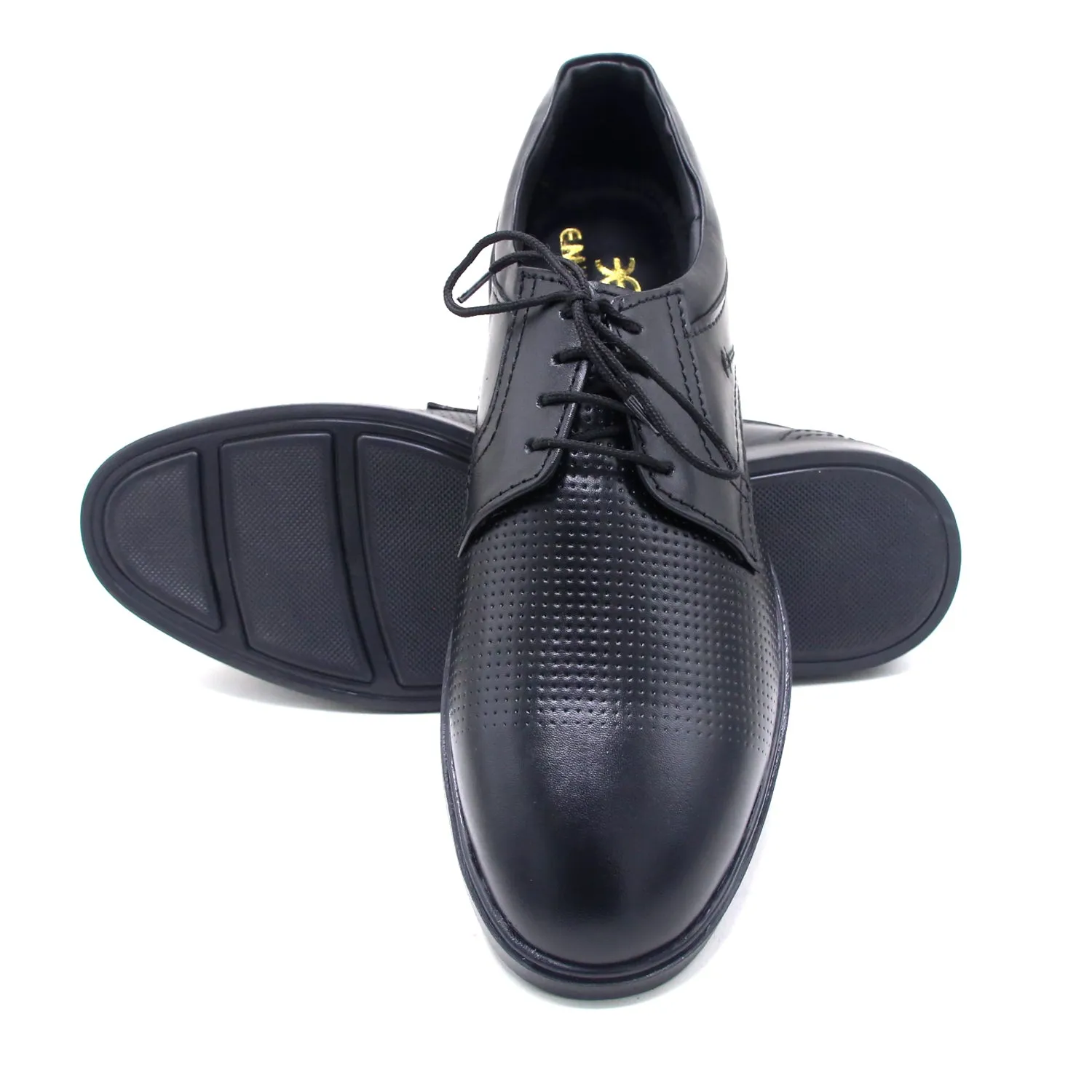 Eminent Business Formal Breathable Leather Lace-up Shoe - Black
