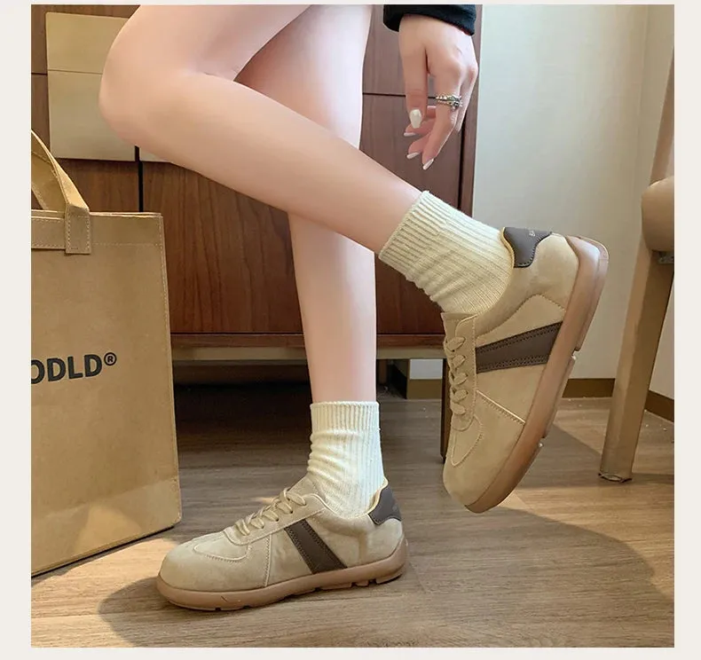 Fashion Trend Women's Casual Shoes College Style Wide Toe Soft Comfortable Flat Shoes Outdoor Casual Sports Shoes