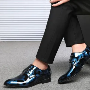 Find large-size men's business casual shoes and dress shoes crafted from bright leather.