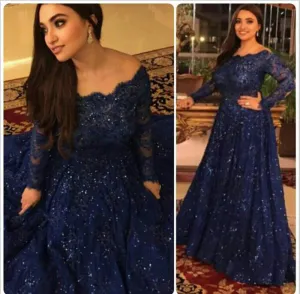 Floor Length Prom Dresses,Long Sleeve Prom Dress,Evening Dress