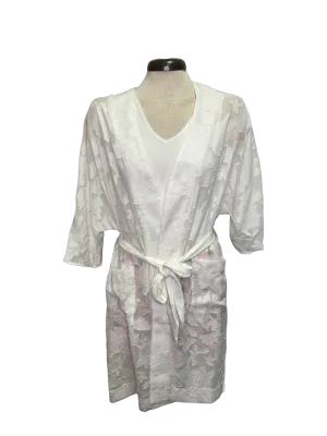 Floral Sheer Robe White