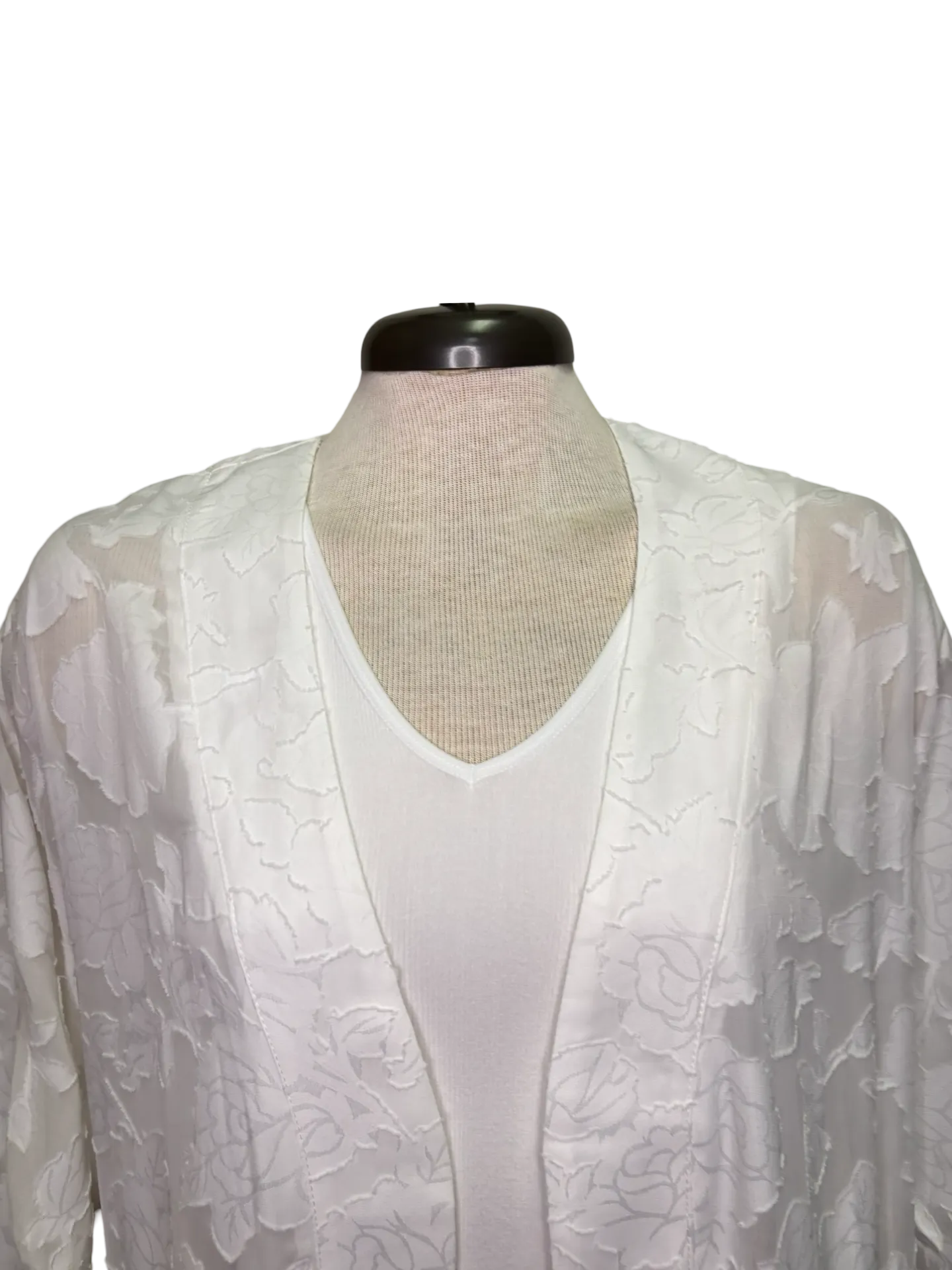 Floral Sheer Robe White
