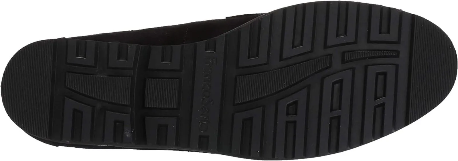 Franco Sarto Womens Carolynn Lug Sole Loafer with Tassel Detail Black Suede 8.5M