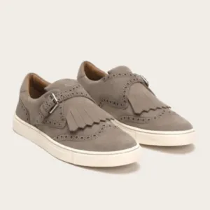 Frye Gemma Gray Kiltie Buckle Slip on Platform Sneaker Wingtip Women 7.5 Nubuck