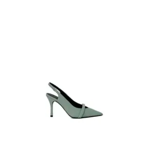 Furla Women's Green Leather Pumps with Bow Detail