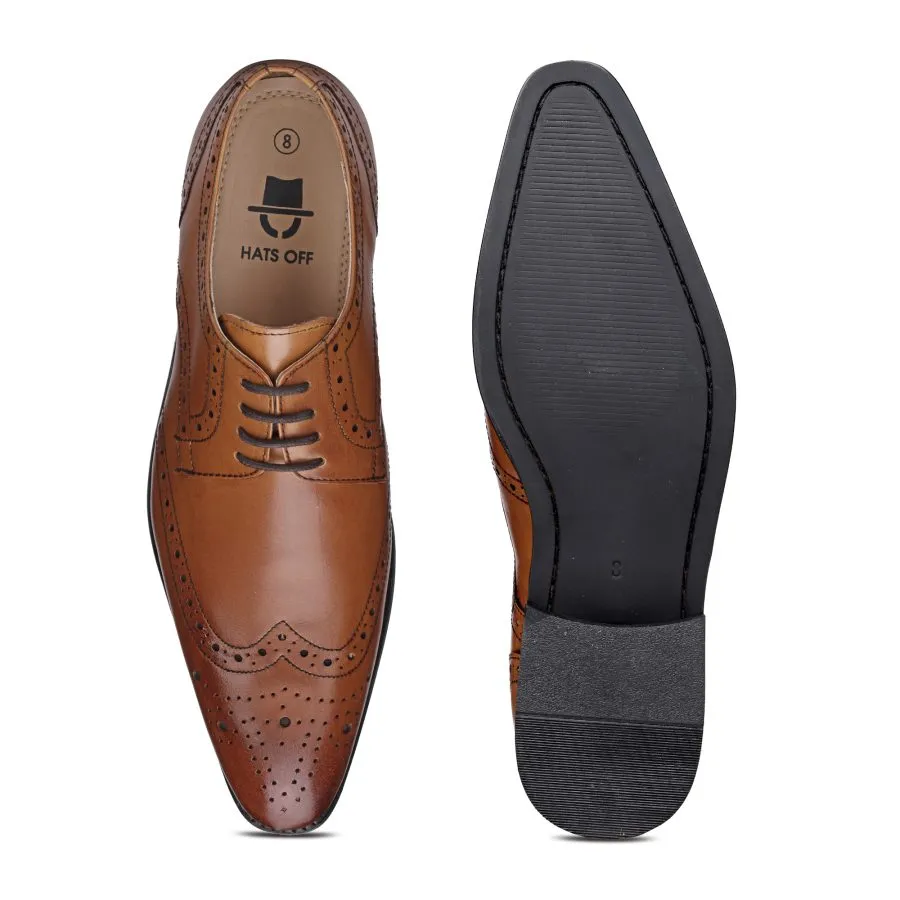 Genuine Leather Tan lace-up Brogue
