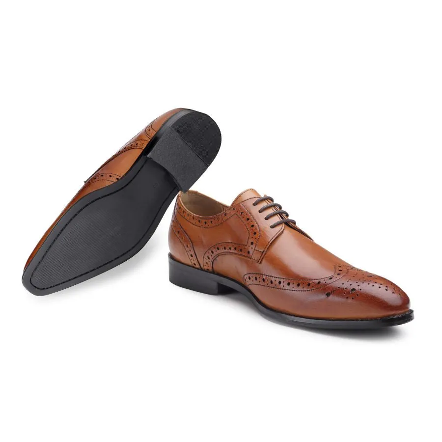 Genuine Leather Tan lace-up Brogue