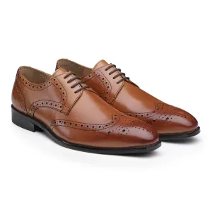 Genuine Leather Tan lace-up Brogue