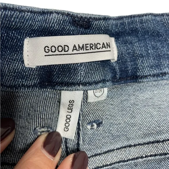 Good American | Good Legs Frayed Hem in Blue 430 26/2