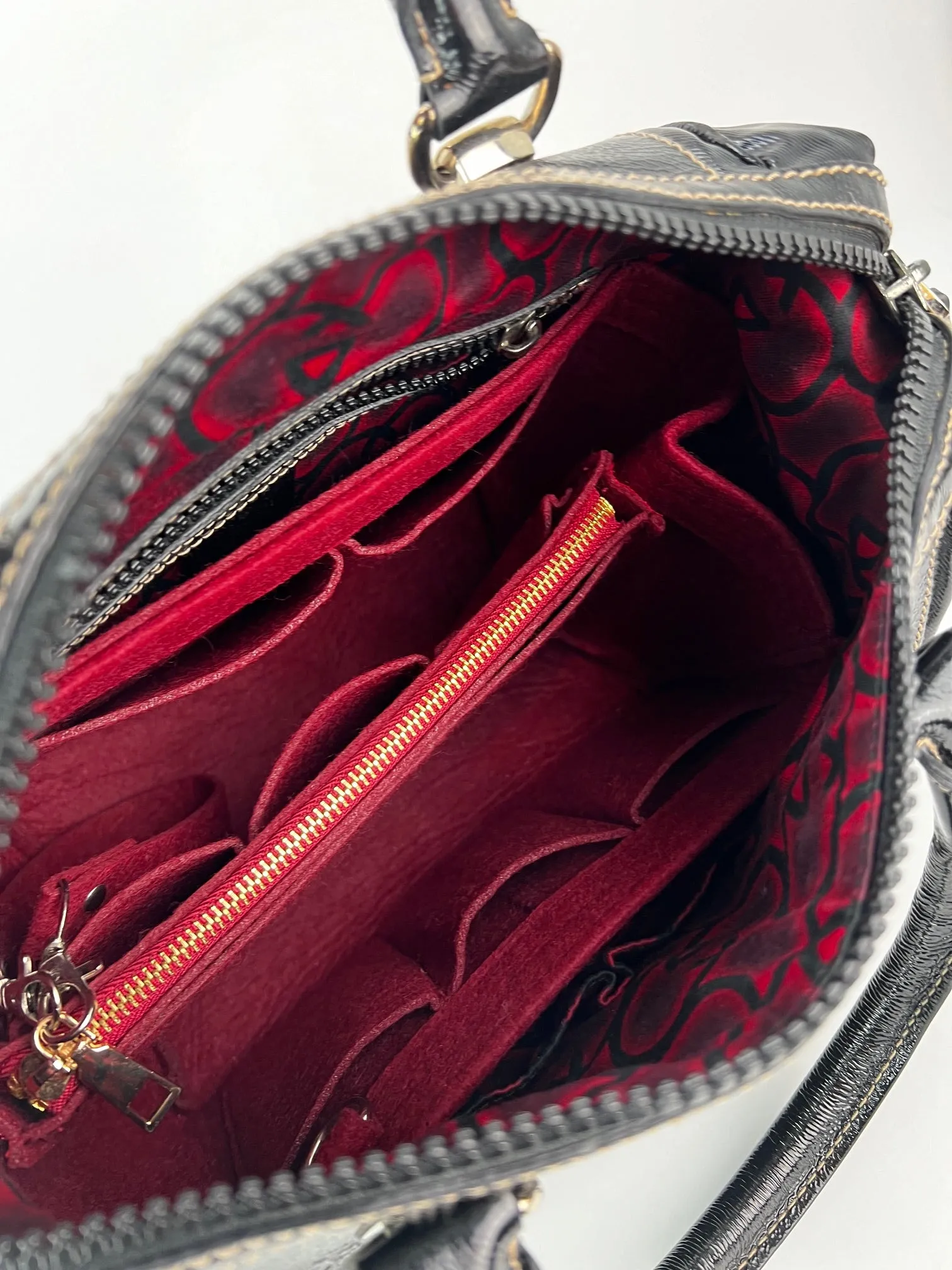 GUCCI Dialux Snow Glam Black Canvas and Leather Boston Shoulder Bag