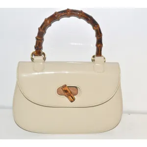 Gucci Style Patent Leather Bamboo Purse By Bonwit Teller