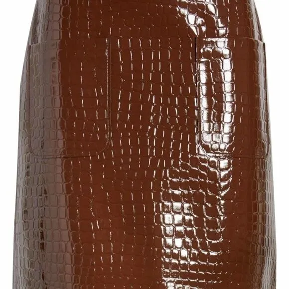 HALOGEN x Atlantic-Pacific Croc Embossed Skirt
