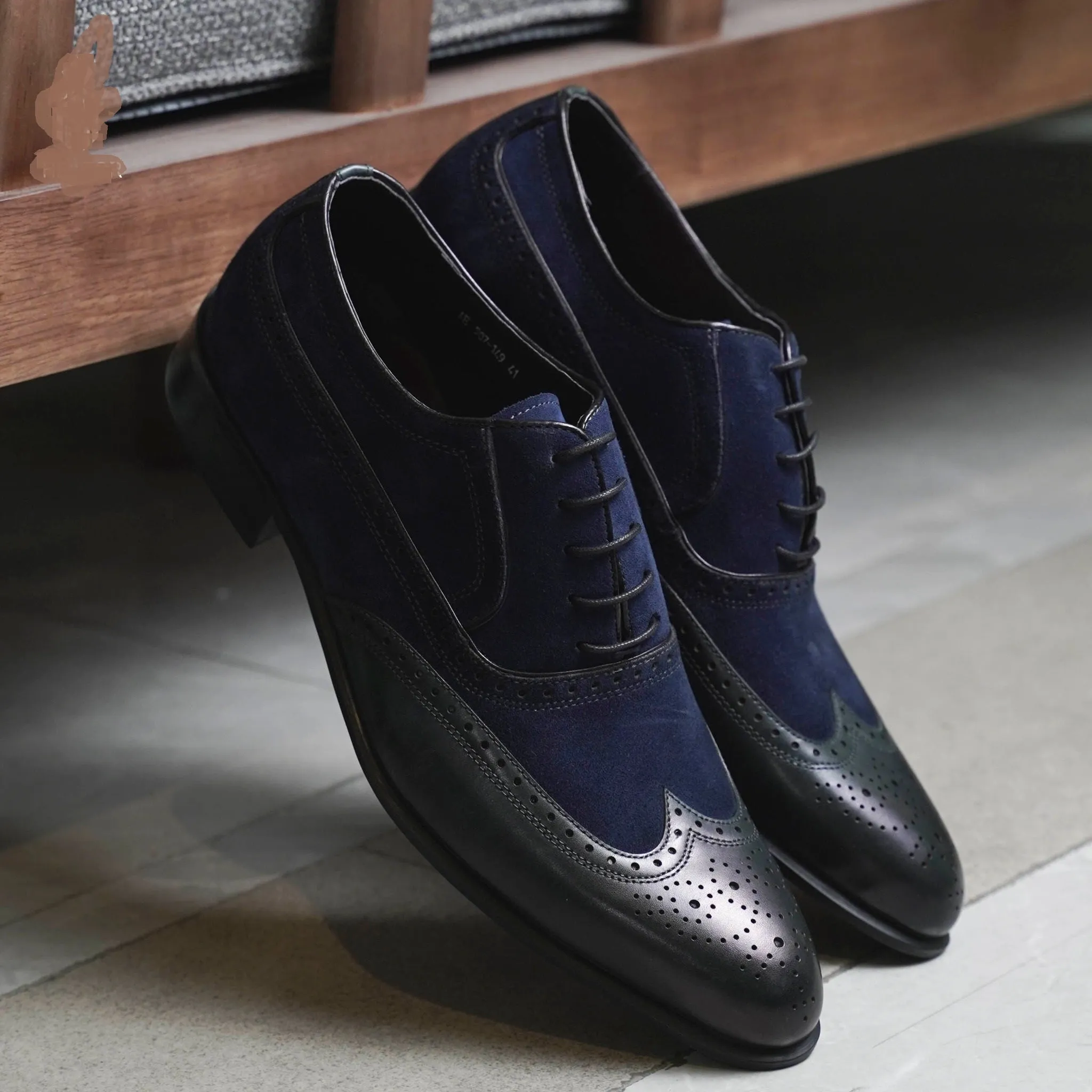 Handmade Two-Tone Wingtip Dress Shoes for Men