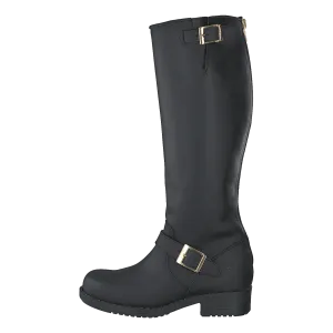 High Zip Back Black Shiny Gold