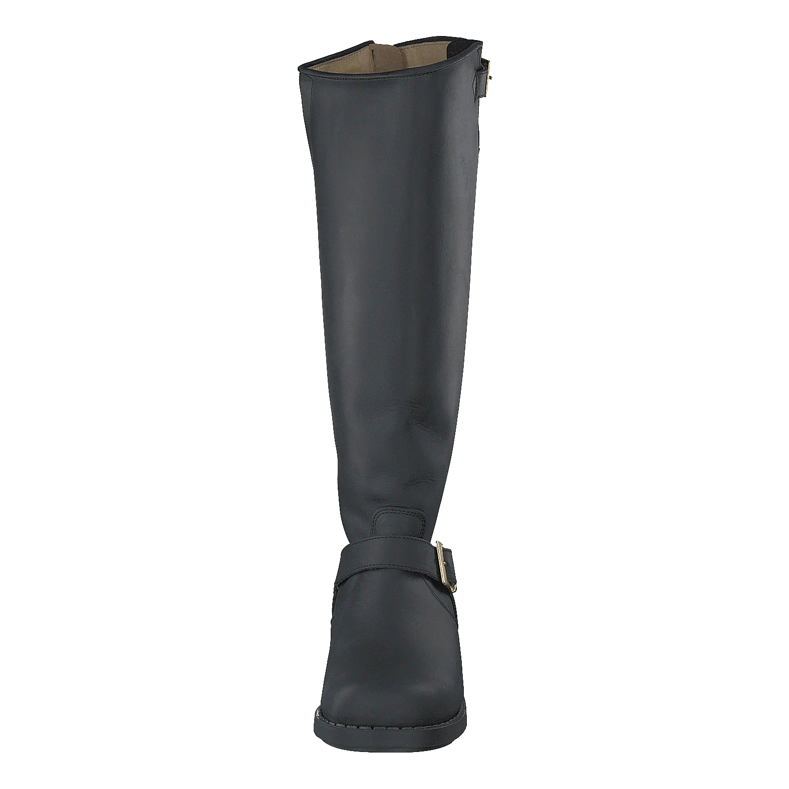 High Zip Back Black Shiny Gold