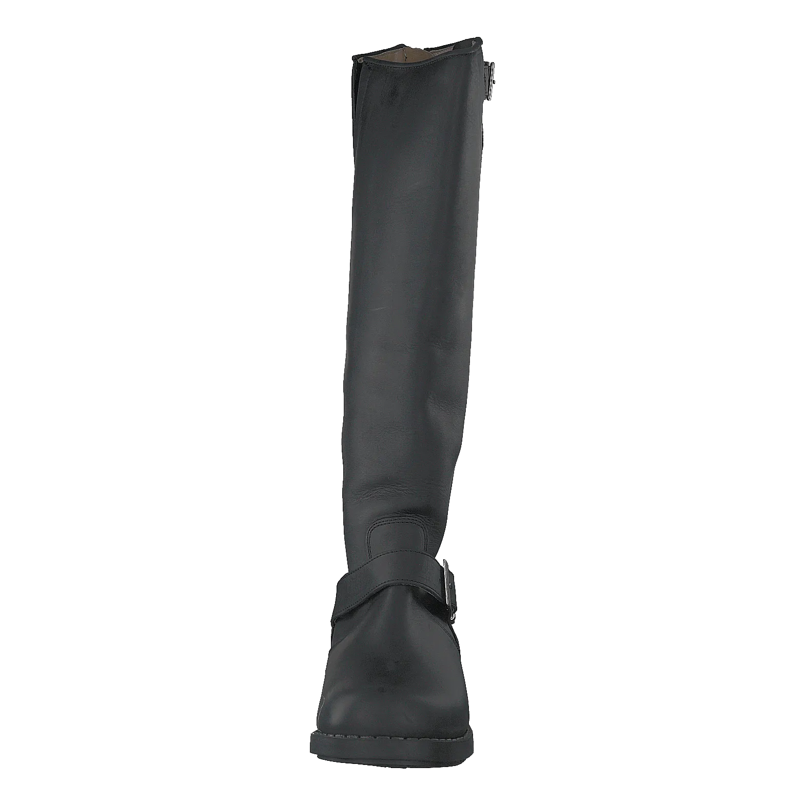 High Zip Back Black Shiny Silver