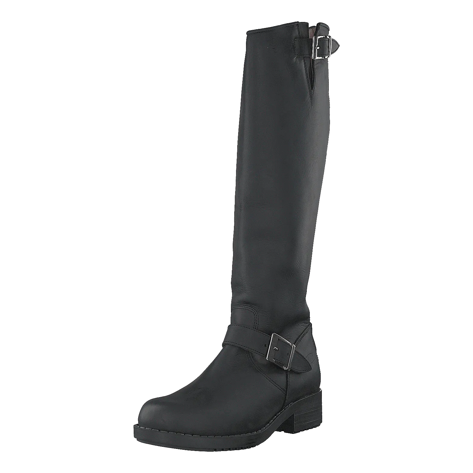 High Zip Back Black Shiny Silver