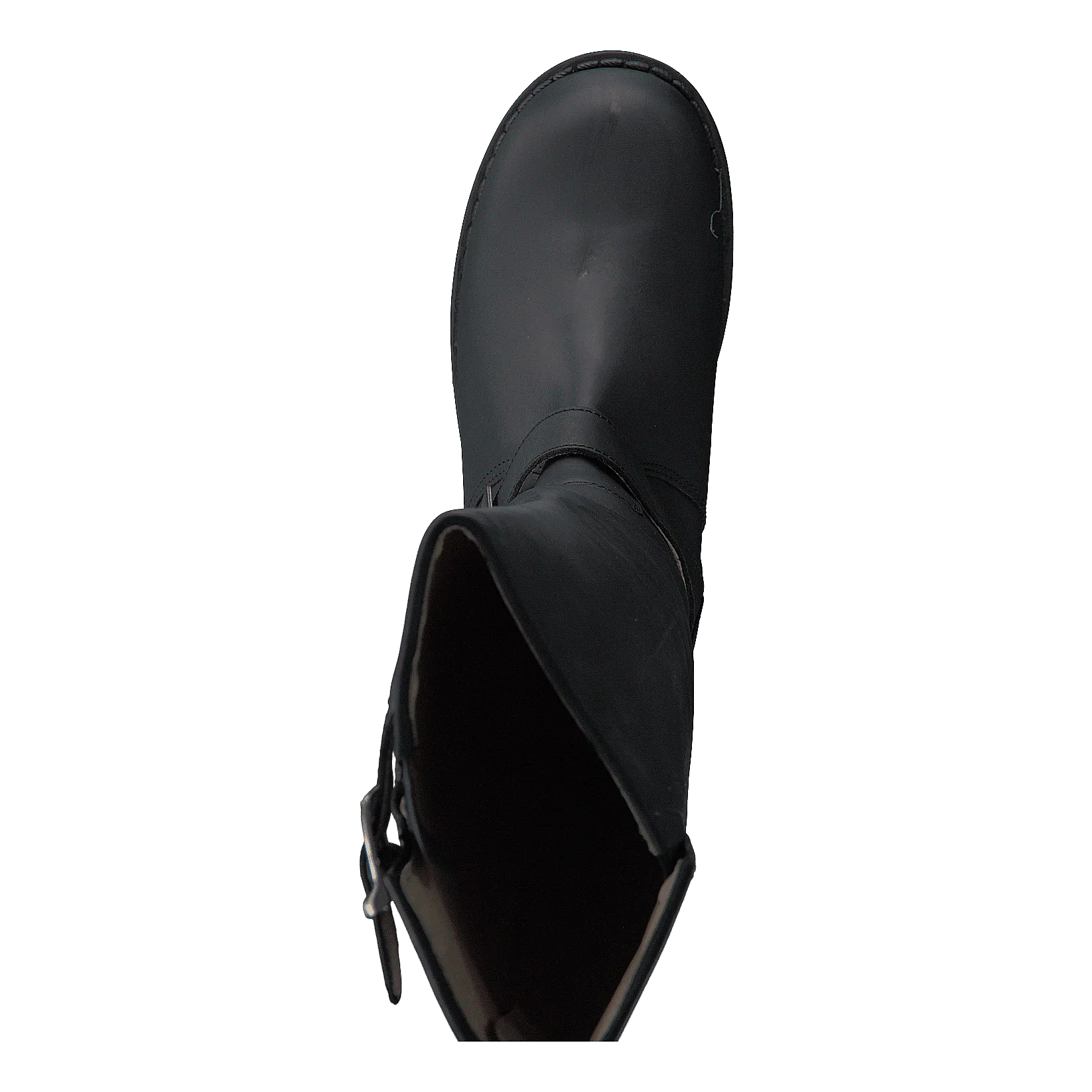 High Zip Back Black Shiny Silver