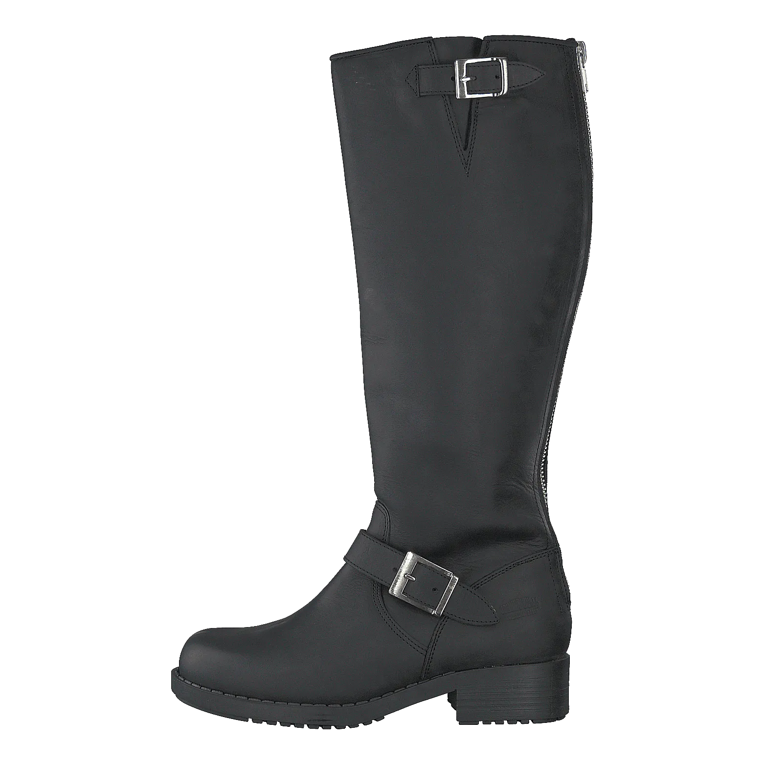 High Zip Back Black Shiny Silver