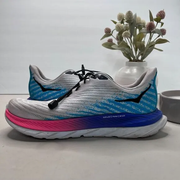 Hoka One One Mach 5 Profly Running Shoes White/Scuba Blue WSBB Men's US 10.5D