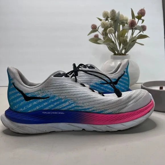 Hoka One One Mach 5 Profly Running Shoes White/Scuba Blue WSBB Men's US 10.5D