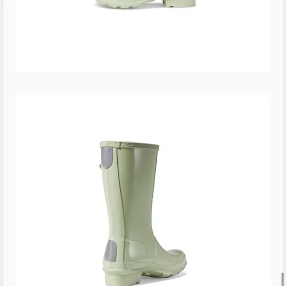 HunterKids' Rain Boots Knee HighCushioned Footbed Lining Muffled Green 5 Big Kid