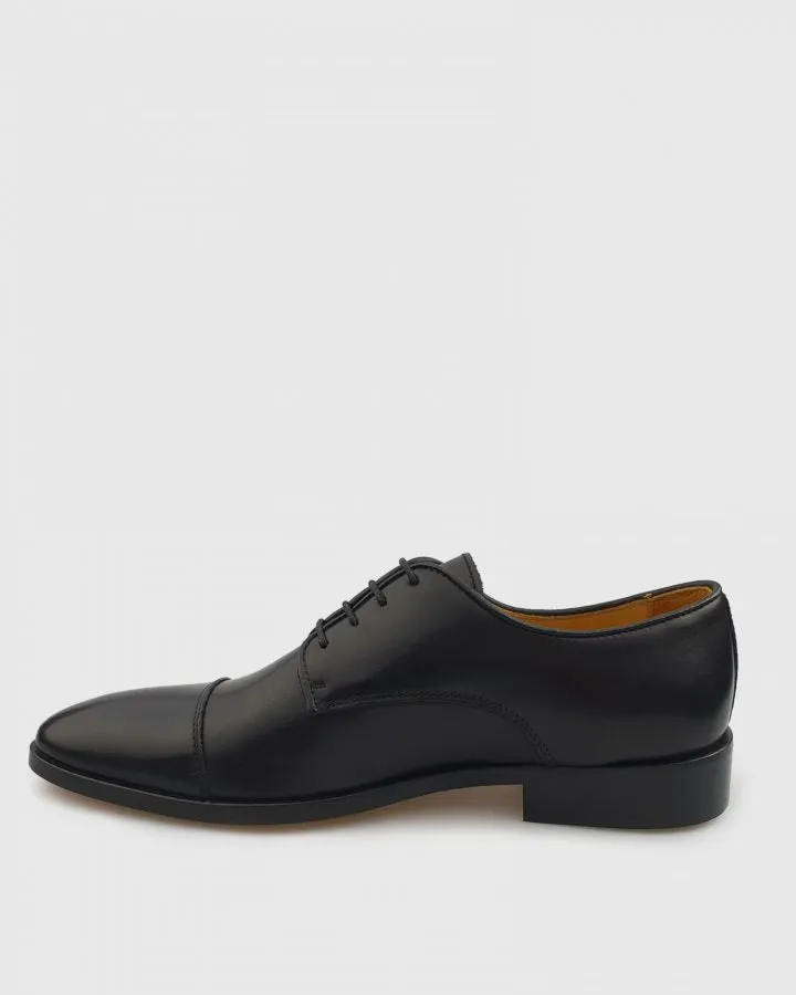 IMASCHI W203371 DERBY LACE TOE CAP BLACK SHOE
