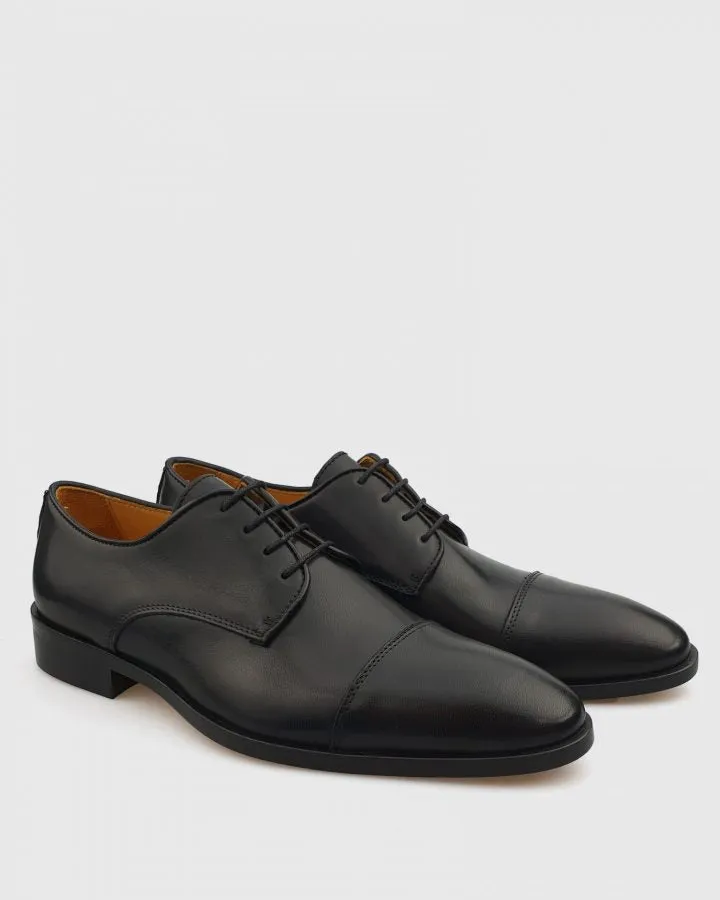 IMASCHI W203371 DERBY LACE TOE CAP BLACK SHOE