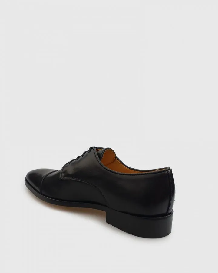 IMASCHI W203371 DERBY LACE TOE CAP BLACK SHOE