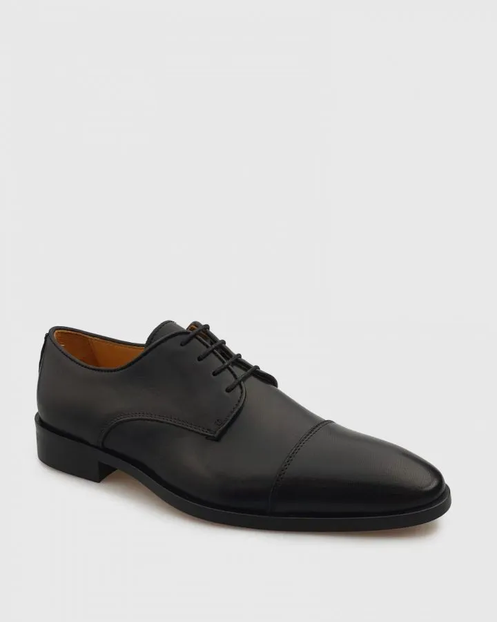 IMASCHI W203371 DERBY LACE TOE CAP BLACK SHOE