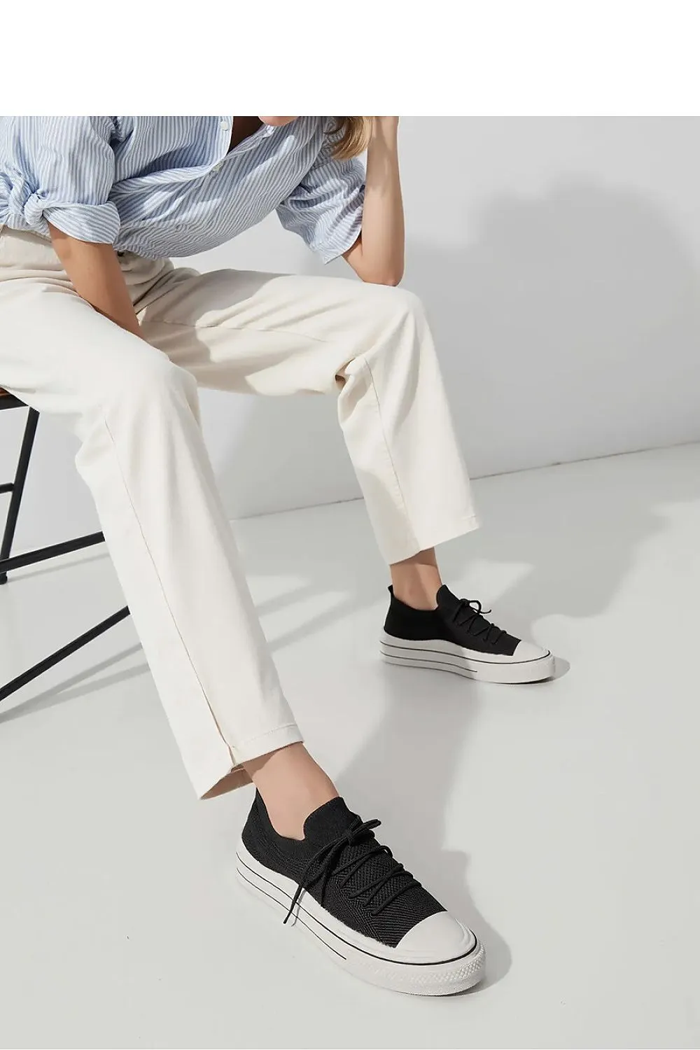Inello Women's Zelma Black Sneakers with Laces