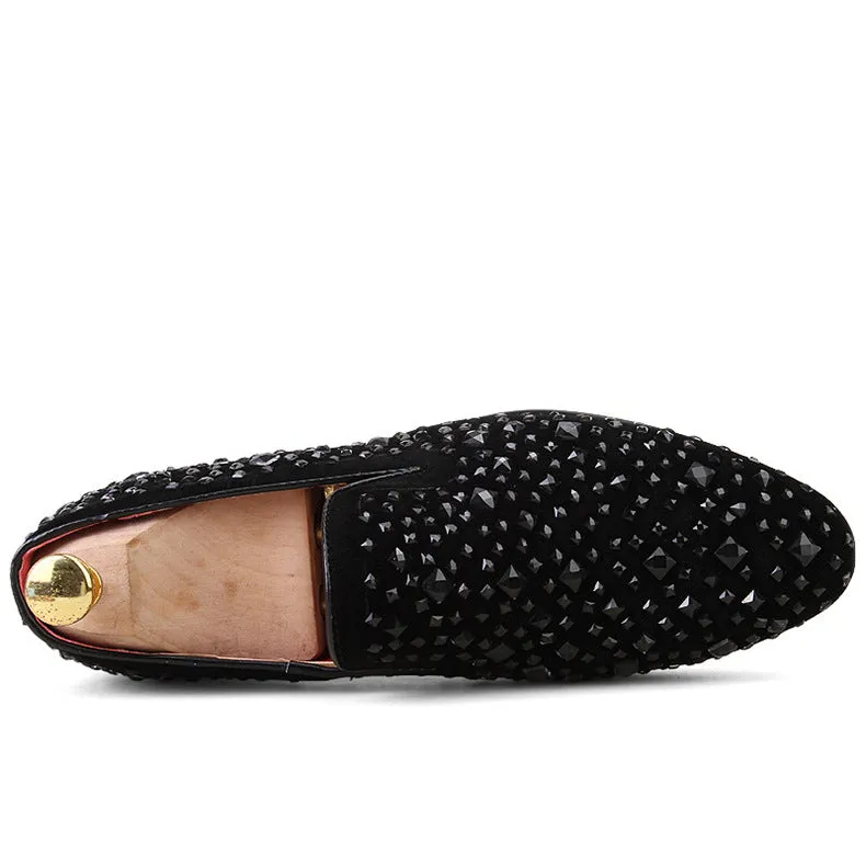 Inner Increase Rhinestone Casual Men's Shoes Korean Style Trendy Youth Trendy Shoes