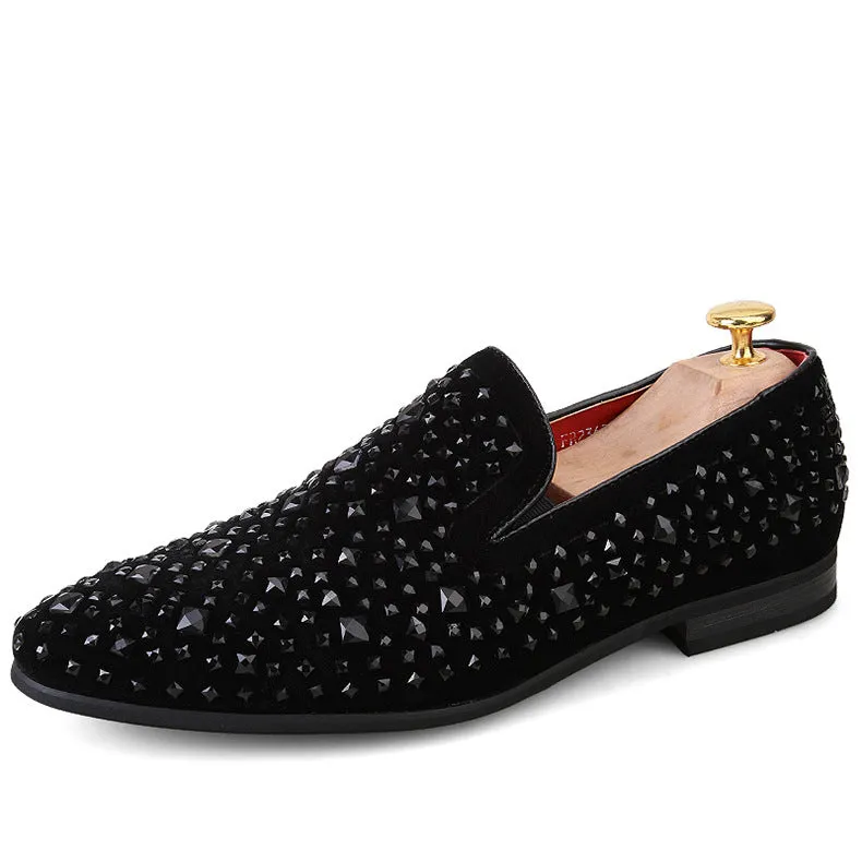 Inner Increase Rhinestone Casual Men's Shoes Korean Style Trendy Youth Trendy Shoes