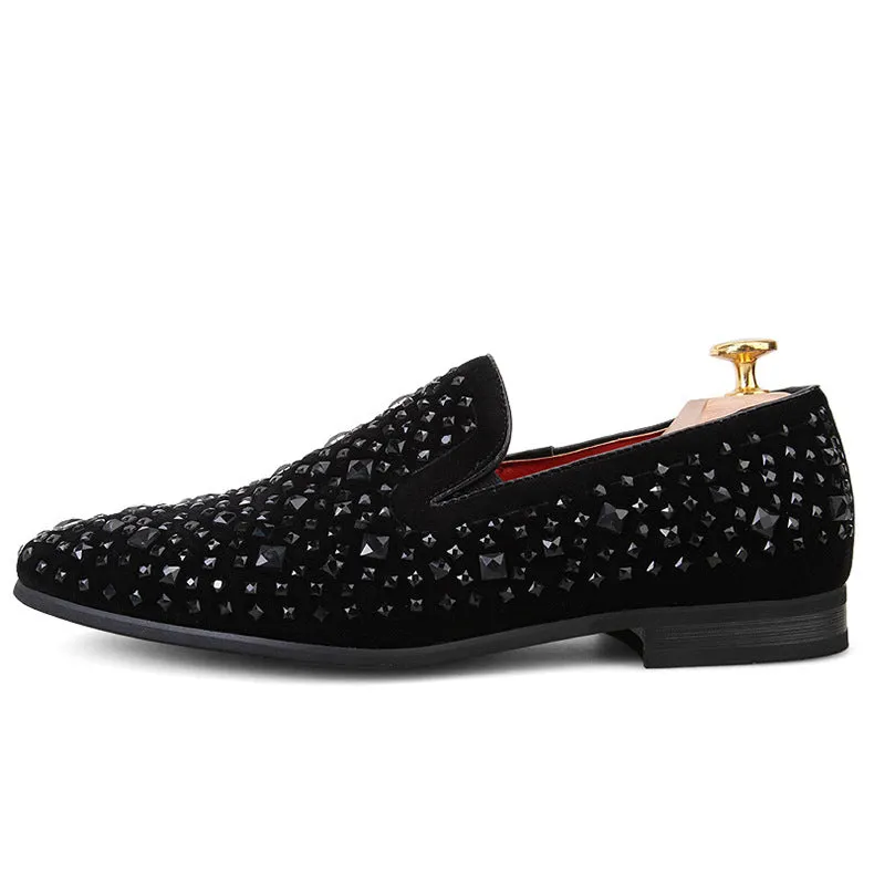 Inner Increase Rhinestone Casual Men's Shoes Korean Style Trendy Youth Trendy Shoes