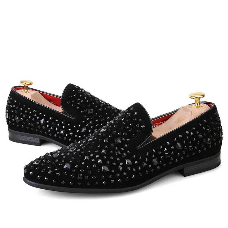 Inner Increase Rhinestone Casual Men's Shoes Korean Style Trendy Youth Trendy Shoes