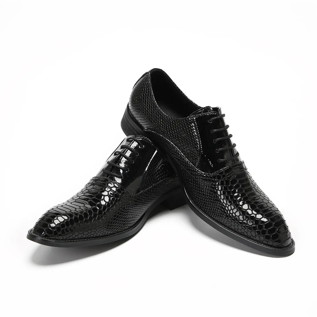 Italian men's shoes patent leather British style wedding shoes men's business dress leather shoes cowhide pointed bright leather derby shoes tide