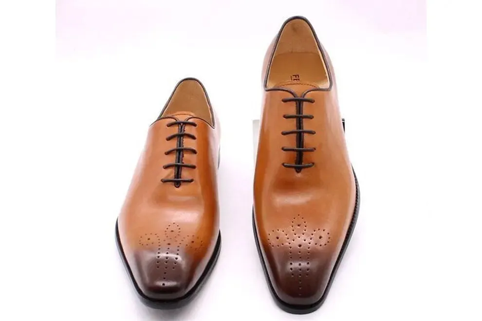 Italian Style Handmade Genuine Calf Leather Oxford Shoes