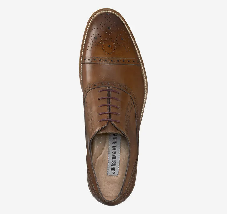 Johnston & Murphy Conard Cap Toe Dress Shoe - Tan