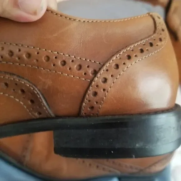 Johnston &amp; Murphy Conard Men's Tan Leather Wingtip Size 9.5